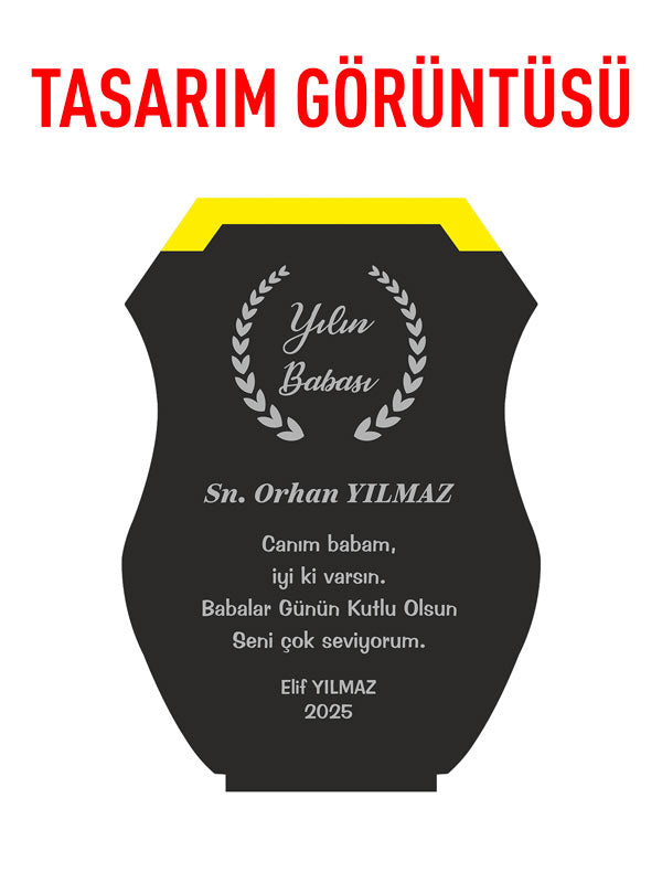 Kişiye Özel Yazılı Yılın Öğretmeni Annesi Babası Abisi Ahşap Plaket (12x17cm)