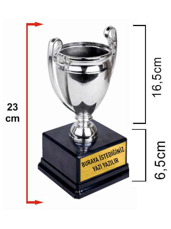 Şampiyonlar Ligi Mini Kupası (23 cm) Kişiye Özel Yazı Yazılır Kupa Ödül Kupası